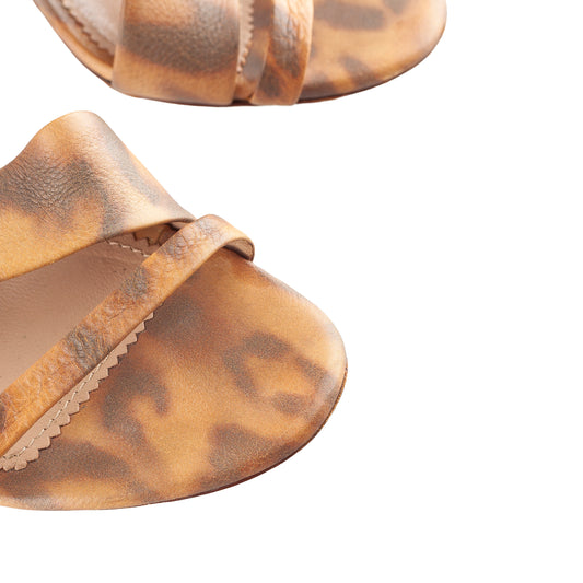 Chloé Vintage Leopard Print Leather Strappy High Heel Sandals
