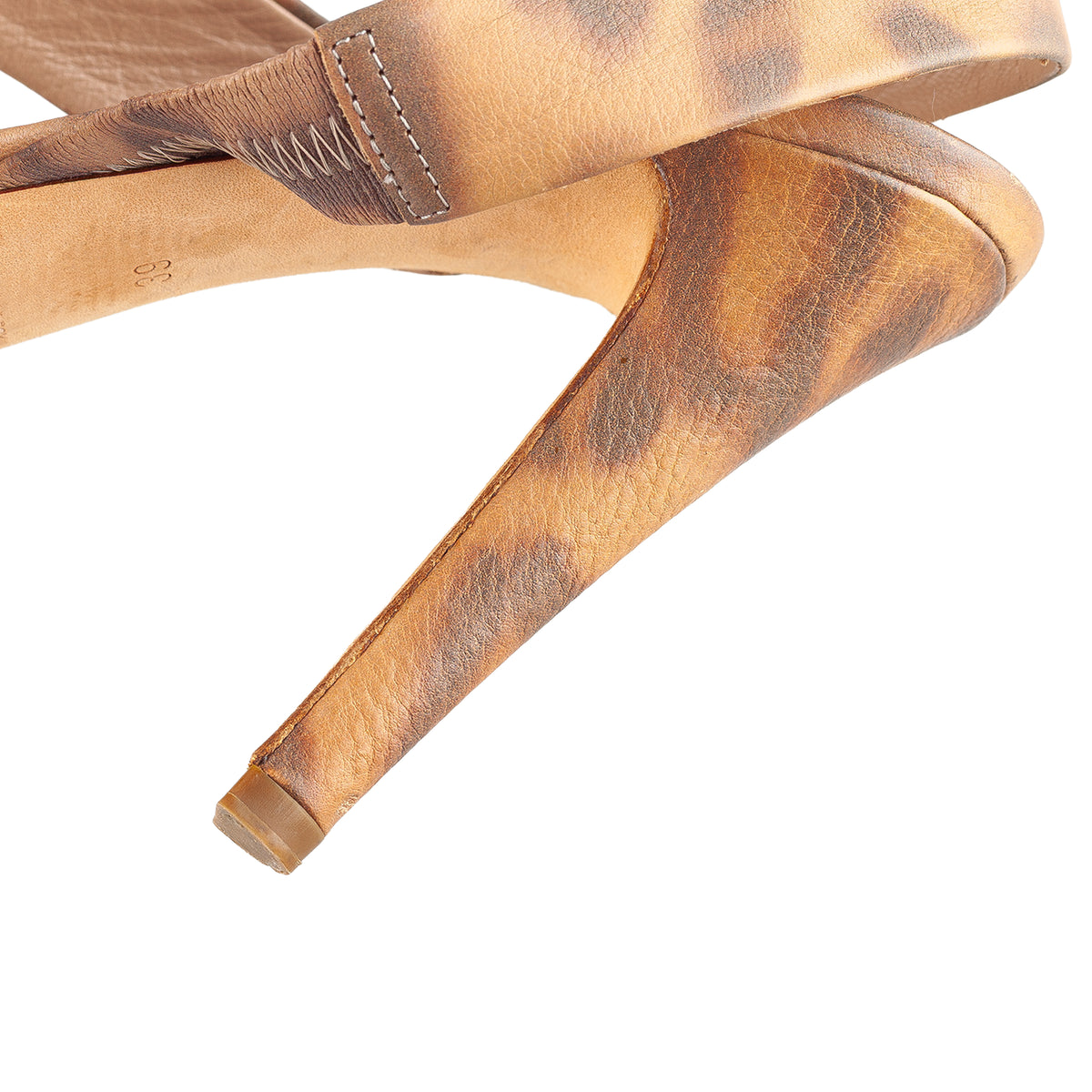 Chloé Vintage Leopard Print Leather Strappy High Heel Sandals