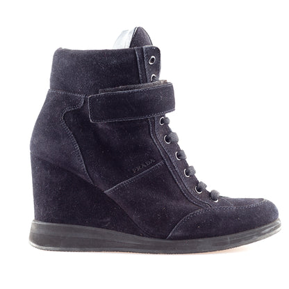 Prada Navy Vintage Wedge Sneakers (38 IT / 39 EU)