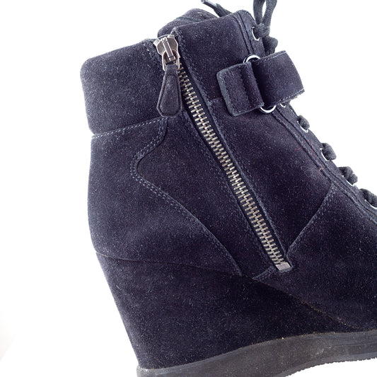 Prada Navy Vintage Wedge Sneakers (38 IT / 39 EU)