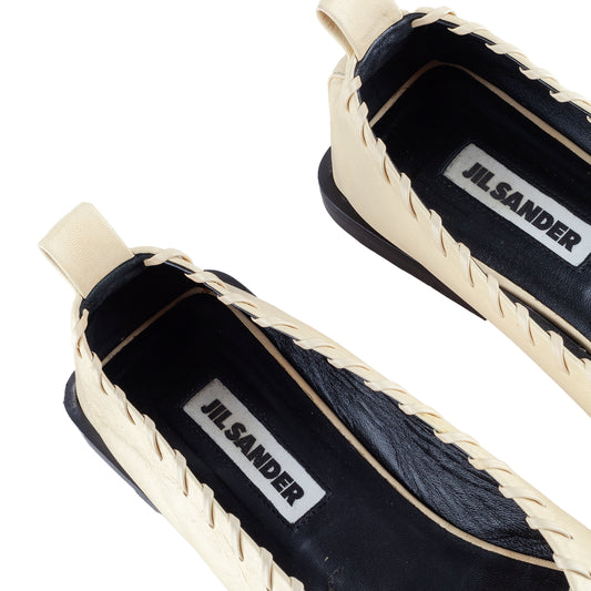 JIL SANDER Leather Ballet Beige Flats (39 IT/40 EU)