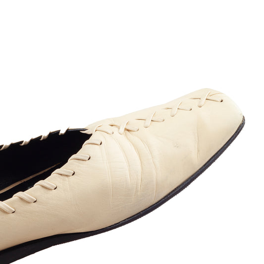 JIL SANDER Leather Ballet Beige Flats (39 IT/40 EU)