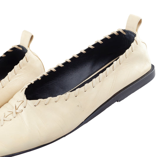 JIL SANDER Leather Ballet Beige Flats (39 IT/40 EU)