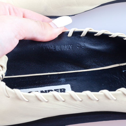 JIL SANDER Leather Ballet Beige Flats (39 IT/40 EU)