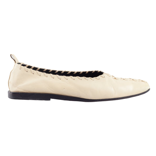 JIL SANDER Leather Ballet Beige Flats (39 IT/40 EU)