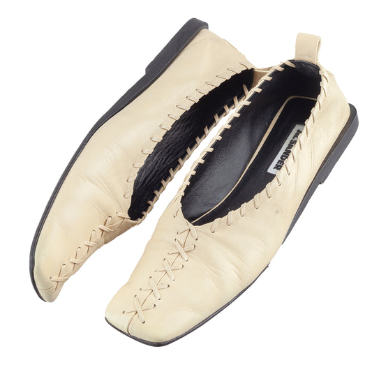 JIL SANDER Leather Ballet Beige Flats (39 IT/40 EU)