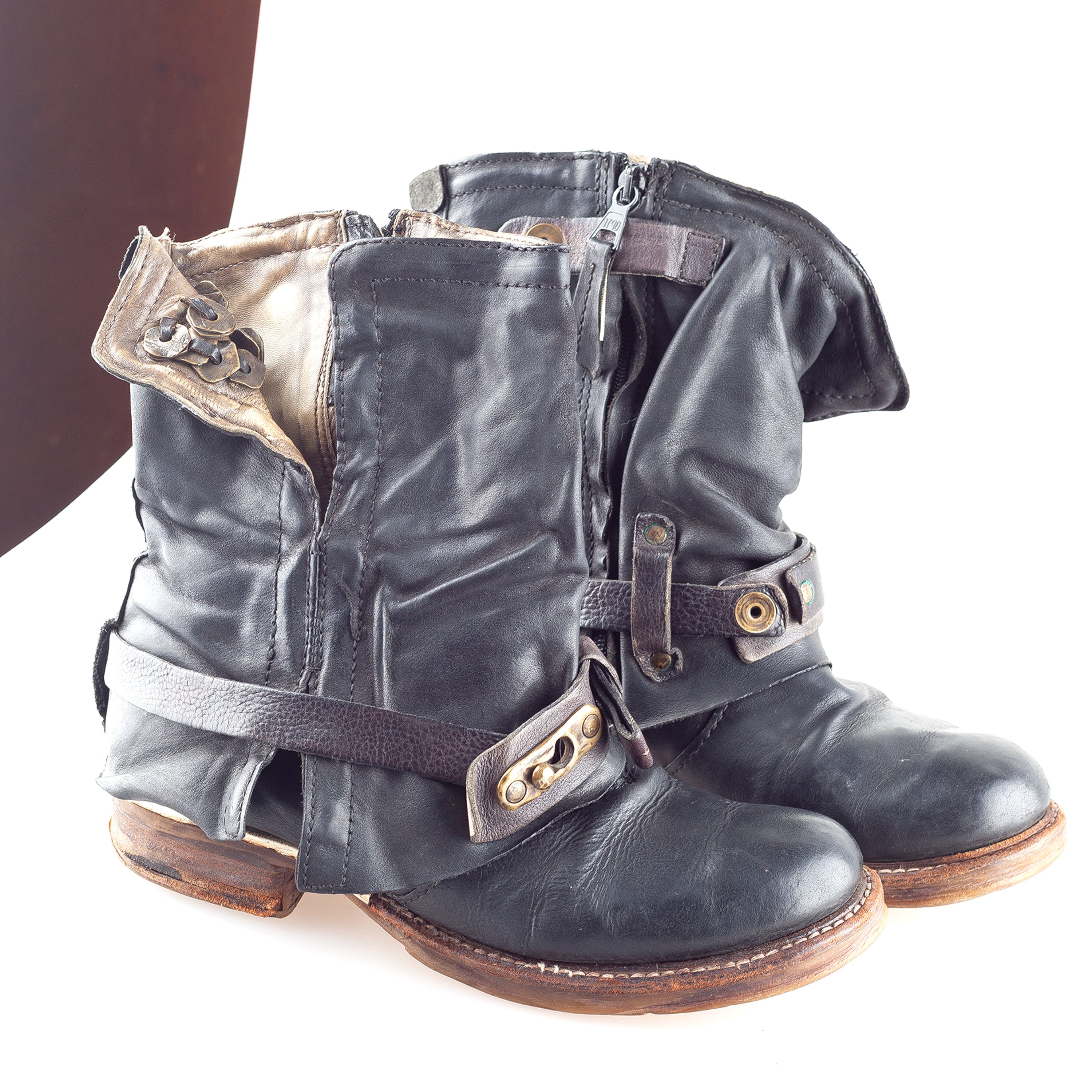 A.S. 98 Airstep Saint Bike Vintage Dark Grey Boots (37 EU)