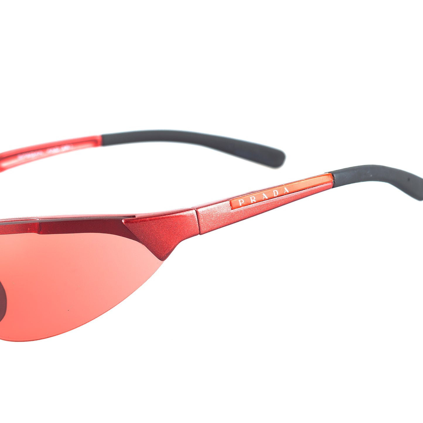 Prada SPS04A 4AD-3S1 Sport Vintage Red Wrap Sunglasses