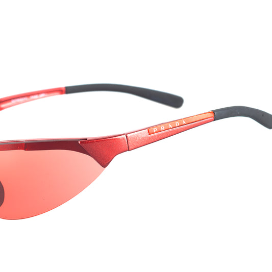 Prada SPS04A 4AD-3S1 Sport Vintage Red Wrap Sunglasses