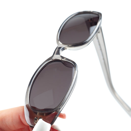 Gucci GG 2452/S E7W Vintage Clear Grey Rounded Sunglasses