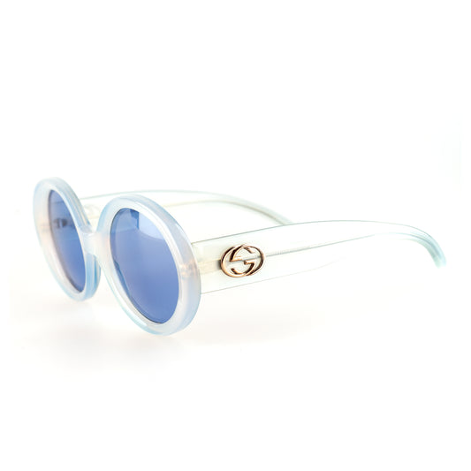 Gucci GG 2410/S 5BY Rounded Clear Blue Vintage Sunglasses