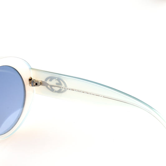 Gucci GG 2410/S 5BY Rounded Clear Blue Vintage Sunglasses