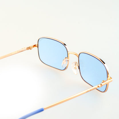 Moschino MOL012/S MVUKU 1AB-1A1 Blue/Golden Sunglasses
