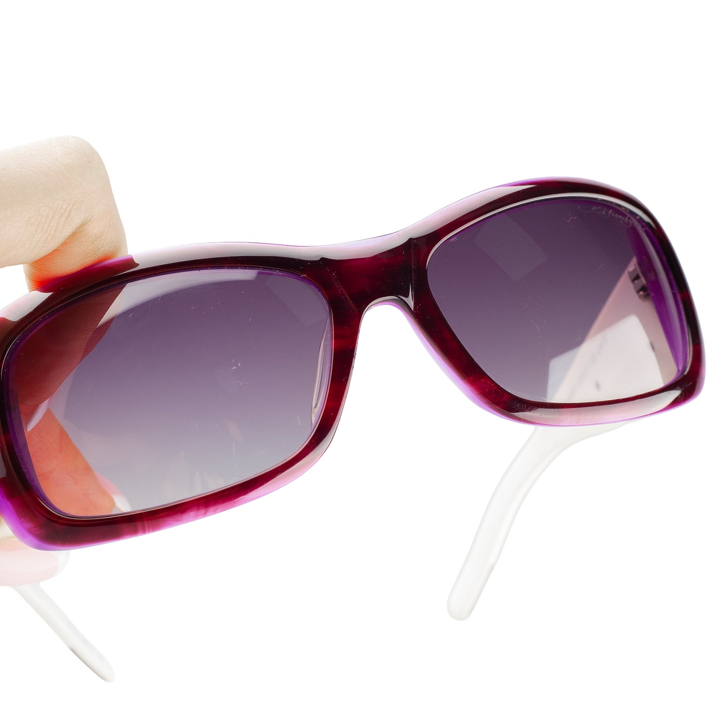 Ed Hardy White & Purple Crystal Skull Tattoo Sunglasses