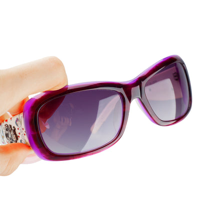 Ed Hardy White & Purple Crystal Skull Tattoo Sunglasses