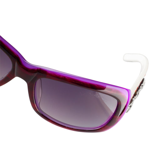 Ed Hardy White & Purple Crystal Skull Tattoo Sunglasses