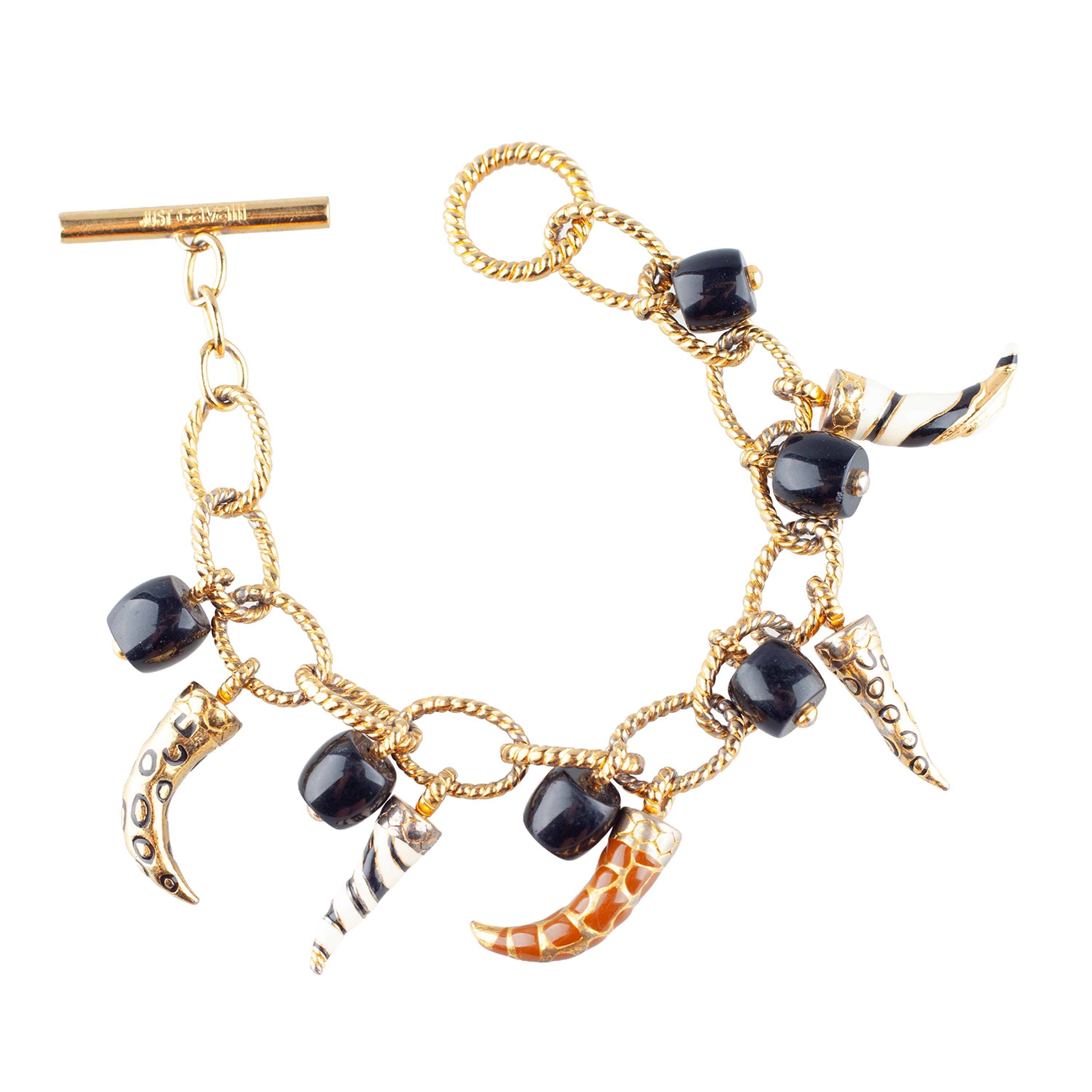 Just Cavalli Gold-Tone Horn Charm Bracelet