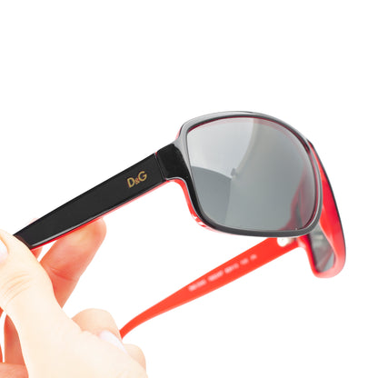 Dolce & Gabbana 3045 Black & Red Shield Sunglasses
