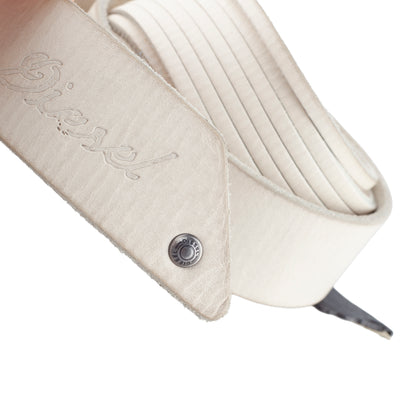 Diesel Angel White Leather Skull Butterfly Buckle Belt