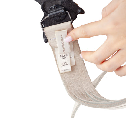 Diesel Angel White Leather Skull Butterfly Buckle Belt