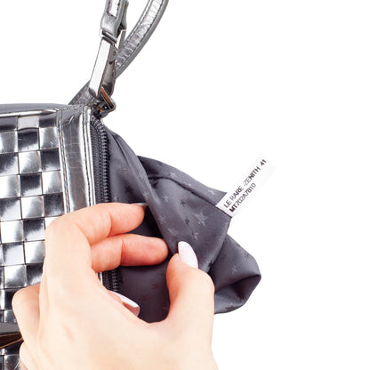Mugler Metallic Silver Woven Star Shoulder Bag