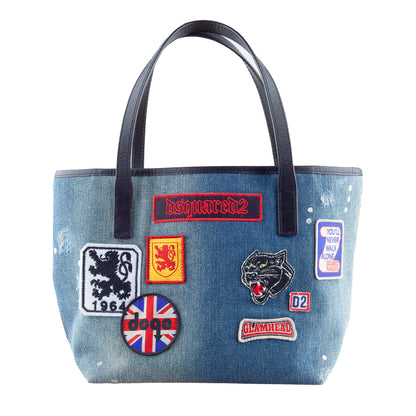 DSQUARED2 Denim Patchwork Shoulder Bag
