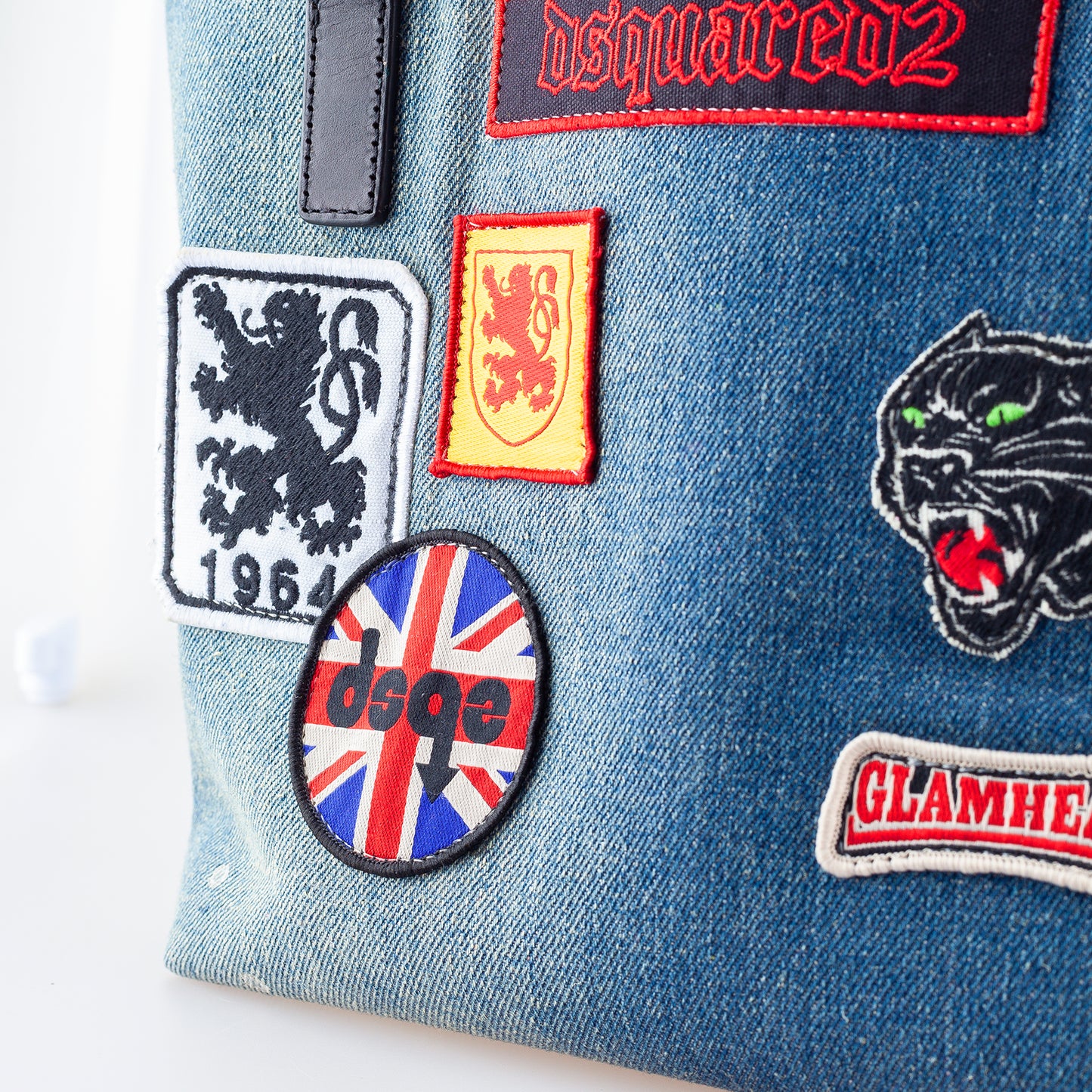 DSQUARED2 Denim Patchwork Shoulder Bag