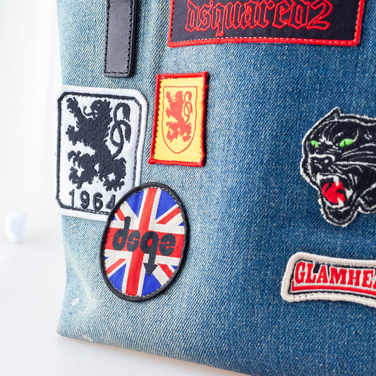 DSQUARED2 Denim Patchwork Shoulder Bag