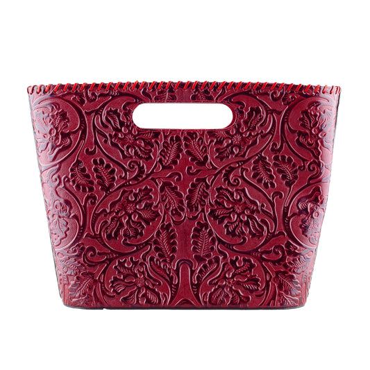 Kenzo Burgundy Rigid Embossed Vintage Hand Bag