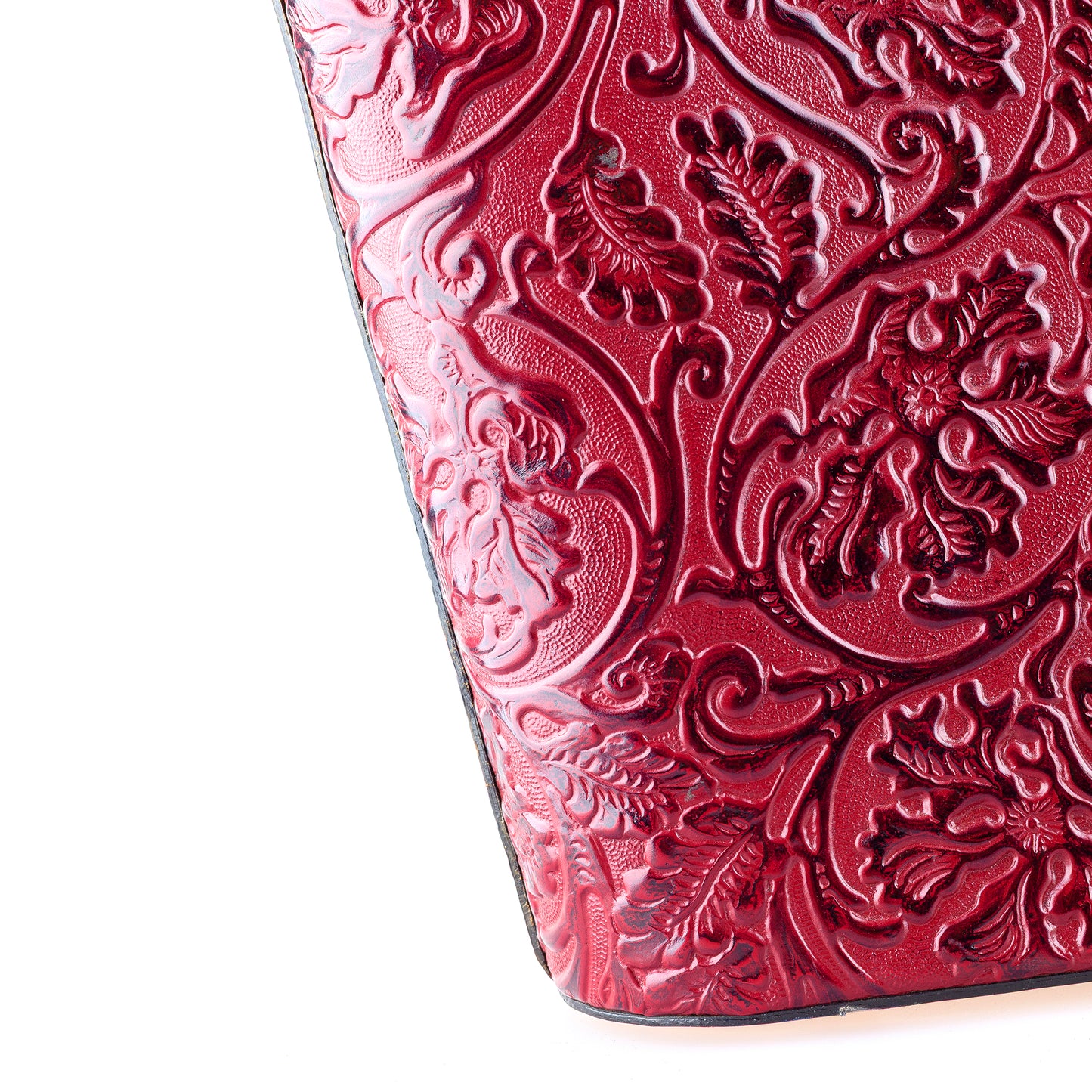 Kenzo Burgundy Rigid Embossed Vintage Hand Bag