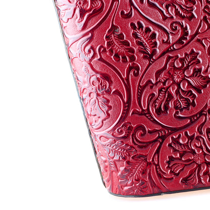 Kenzo Burgundy Rigid Embossed Vintage Hand Bag