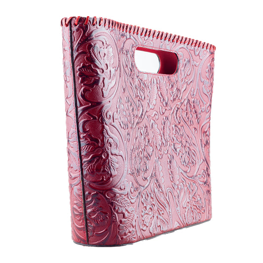 Kenzo Burgundy Rigid Embossed Vintage Hand Bag