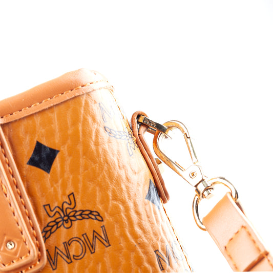 MCM Mini Anya Crossbody Brown Monogram Charm Vintage Bag