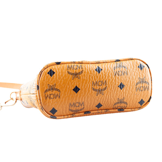 MCM Mini Anya Crossbody Brown Monogram Charm Vintage Bag