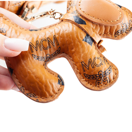 MCM Mini Anya Crossbody Brown Monogram Charm Vintage Bag