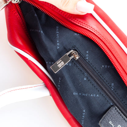Balenciaga Vintage Red Bowling Shoulder Bag