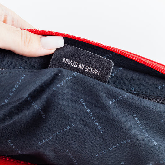 Balenciaga Vintage Red Bowling Shoulder Bag