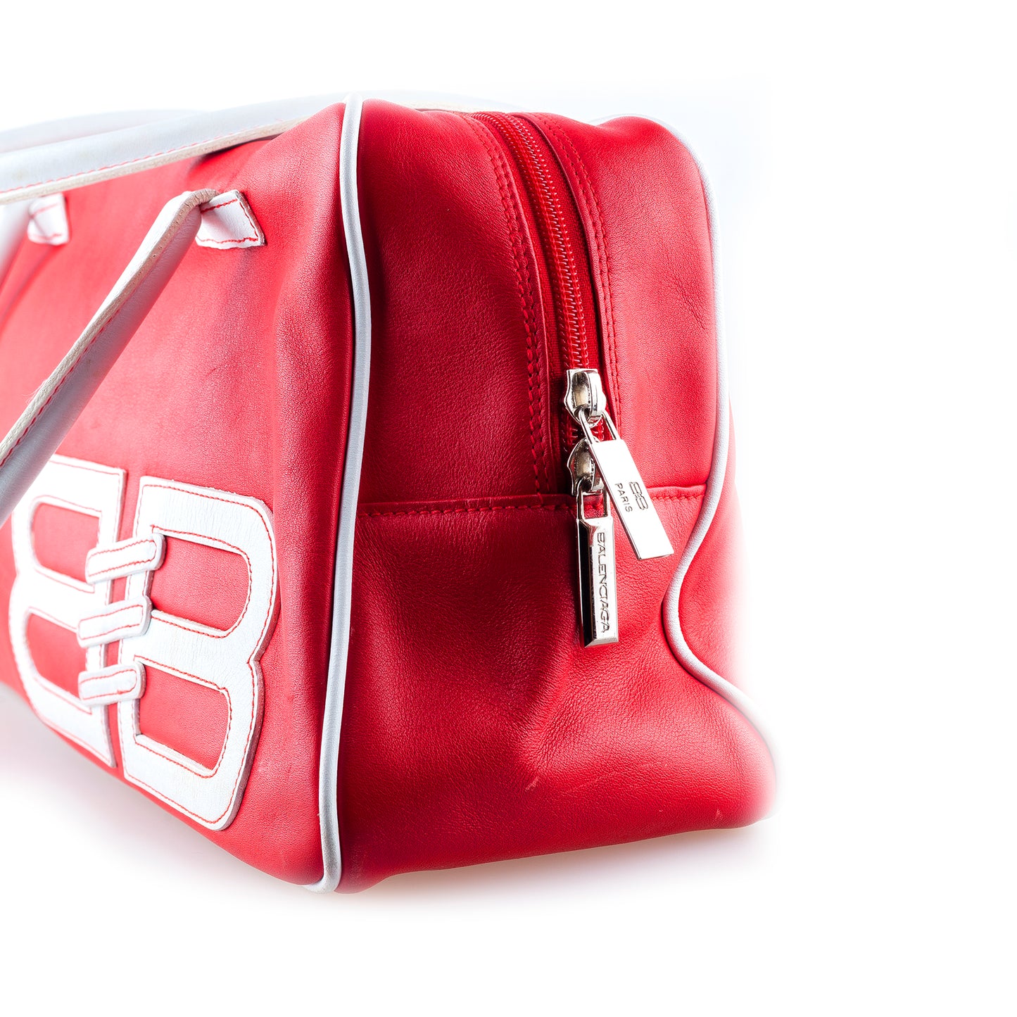 Balenciaga Vintage Red Bowling Shoulder Bag