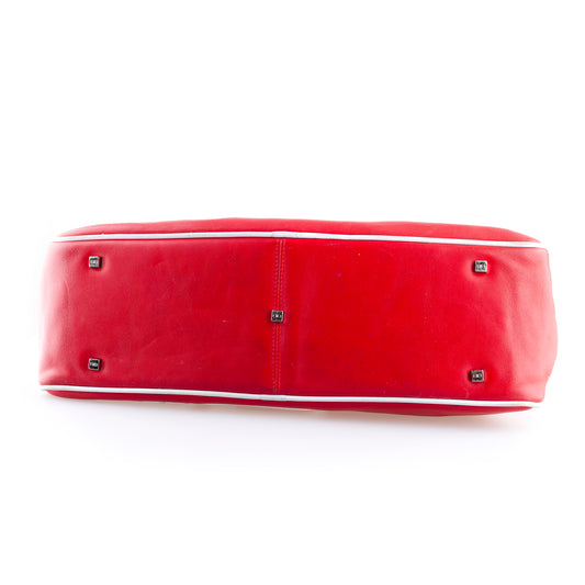 Balenciaga Vintage Red Bowling Shoulder Bag