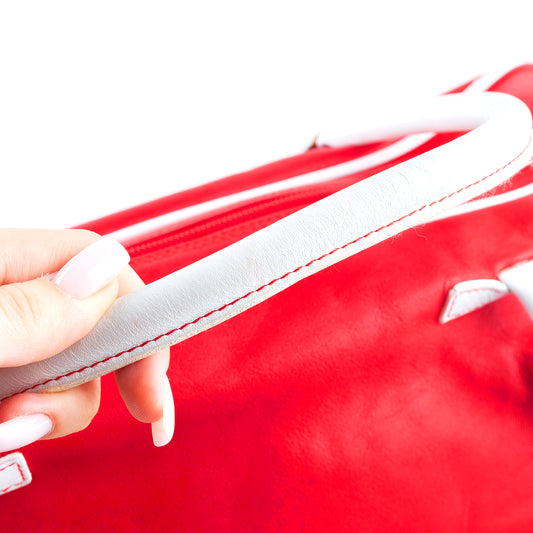 Balenciaga Vintage Red Bowling Shoulder Bag