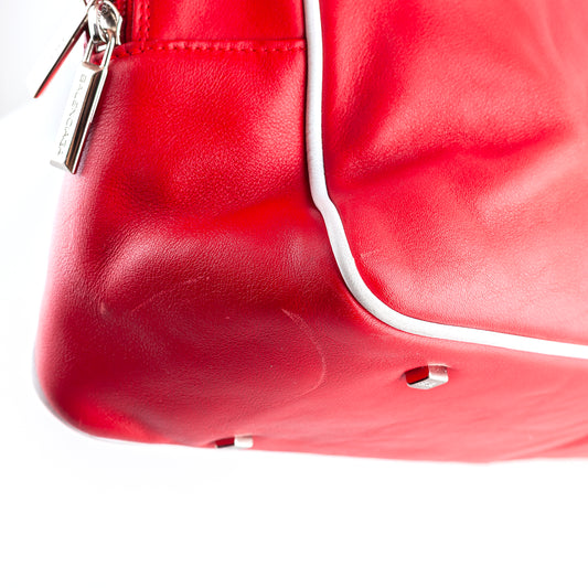 Balenciaga Vintage Red Bowling Shoulder Bag