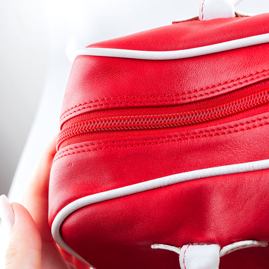 Balenciaga Vintage Red Bowling Shoulder Bag