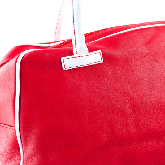 Balenciaga Vintage Red Bowling Shoulder Bag