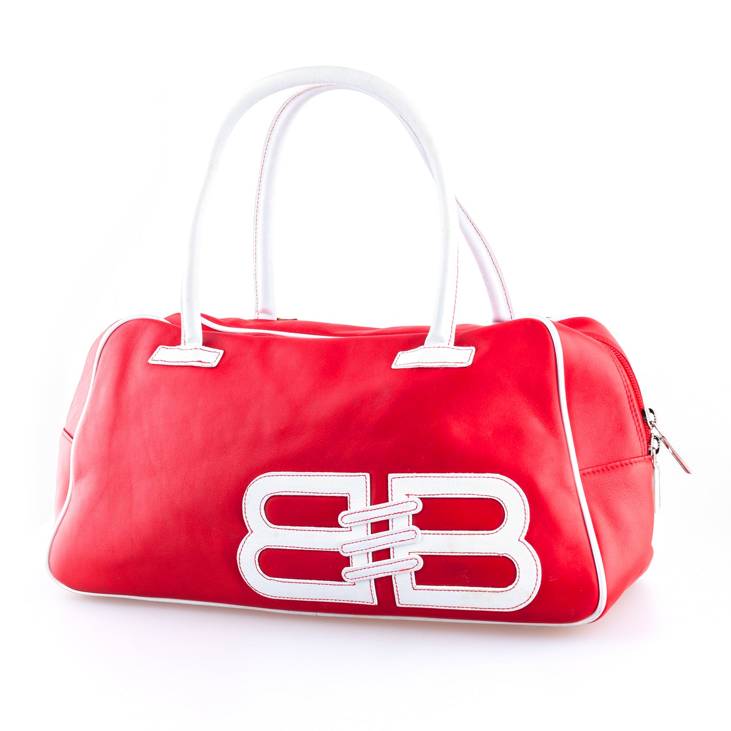 Balenciaga Vintage Red Bowling Shoulder Bag