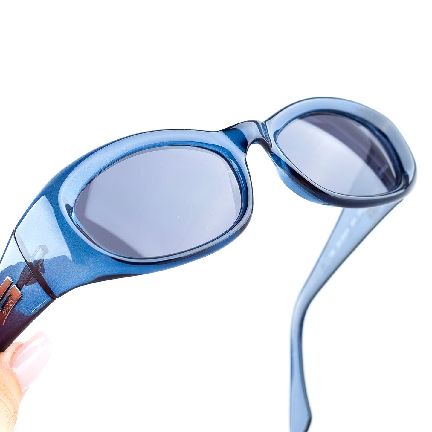 Gucci GG 2432/S K04 Blue Oval Vintage Sunglasses