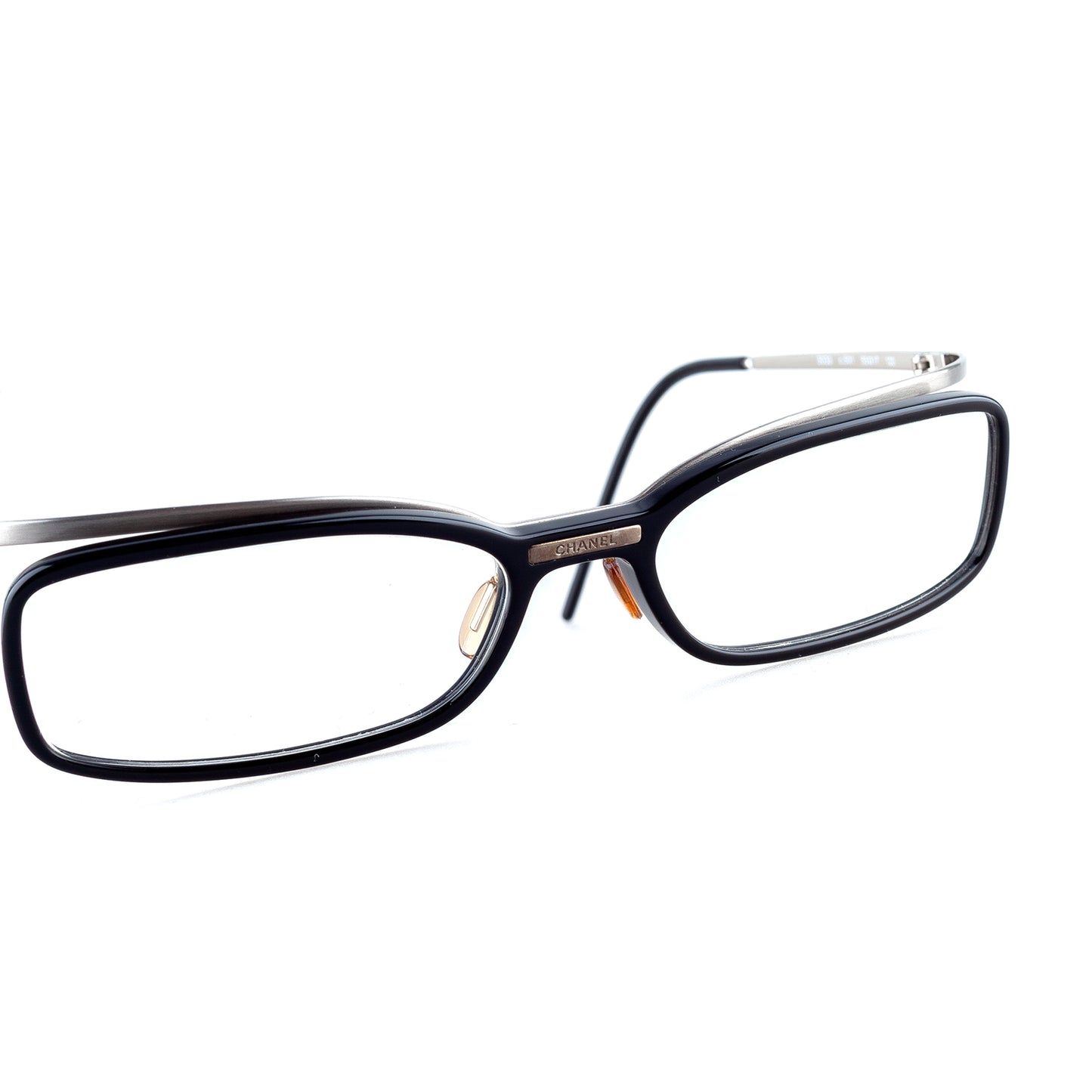Chanel 3033 C.501 Black Flying Rim Glasses – Clear Demo Lenses (Non-Prescription)