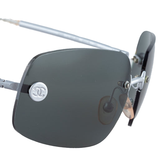 Chanel 4035 Dark Grey Rimless Vintage Sunglasses