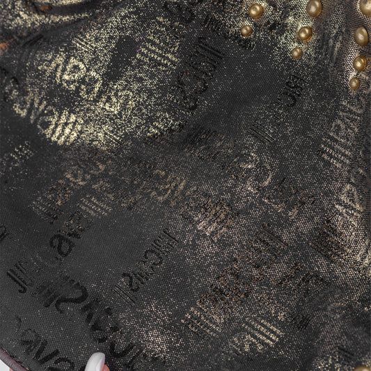 Just Cavalli Vintage Studded Monogram Black/Gold Shoulder Bag