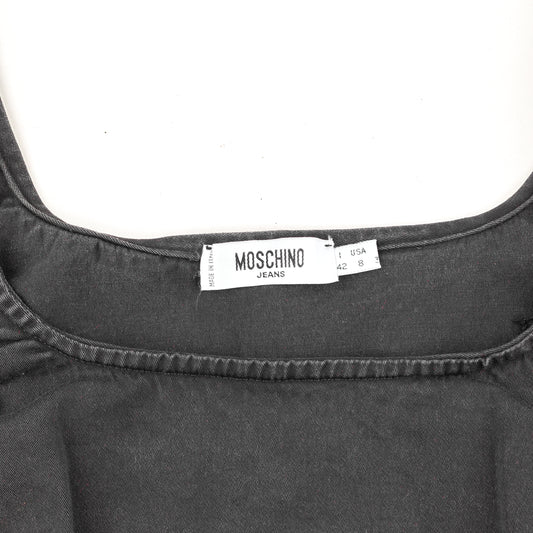 Moschino Jeans Vintage Bustier Black Denim Top (M)