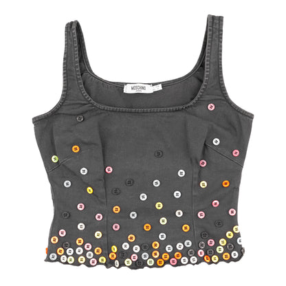Moschino Jeans Vintage Bustier Black Denim Top (M)